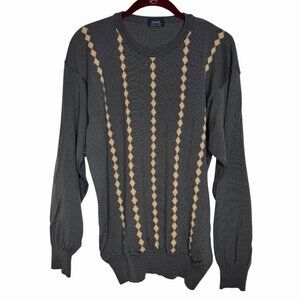 Como Sport by Cobra Golf Sweater Mens Large Gray With Beige Diamond Design Italy